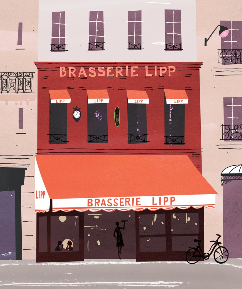 Brasserie Lipp Paris. Limited edition print