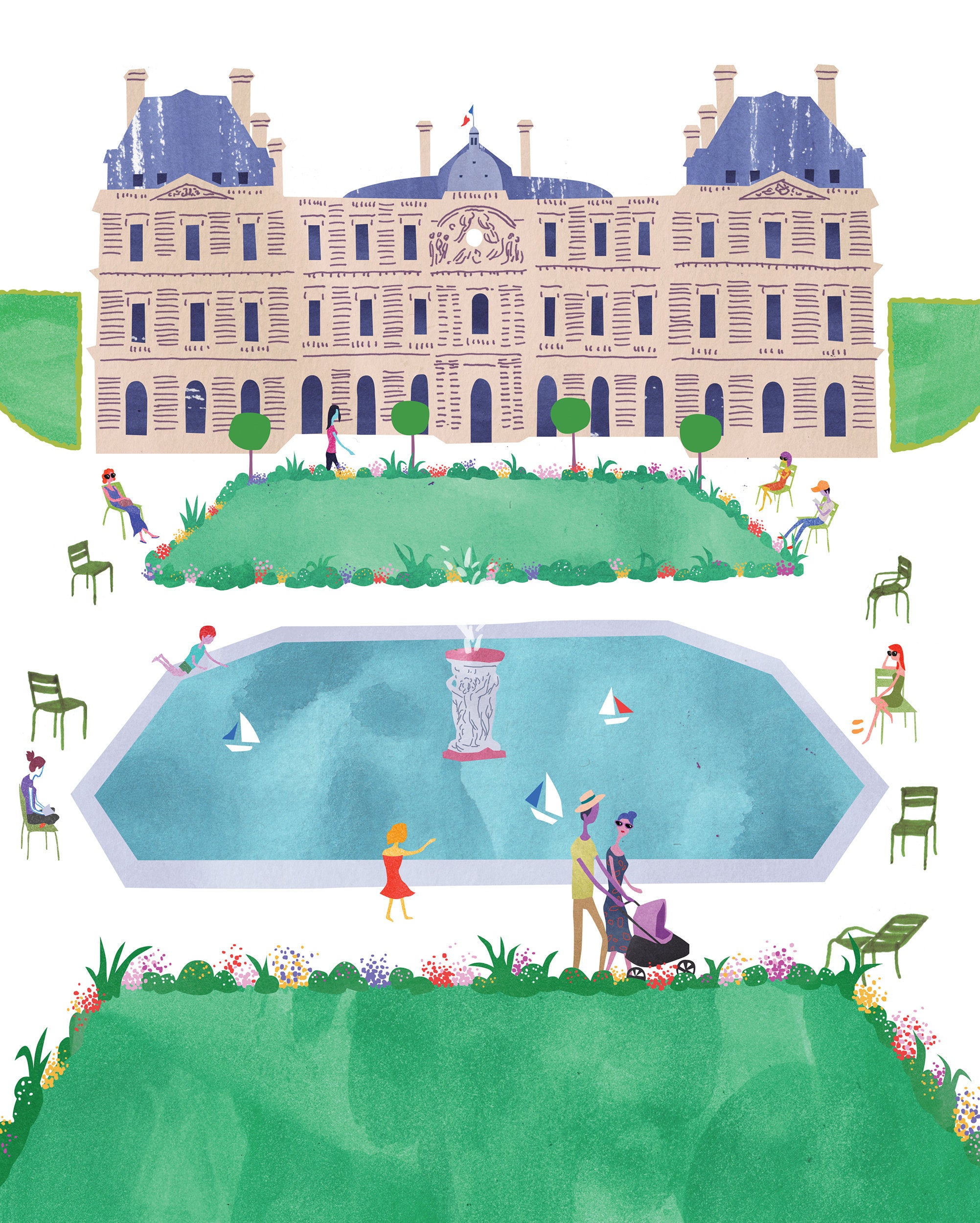 Luxembourg garden Paris. Limited edition print